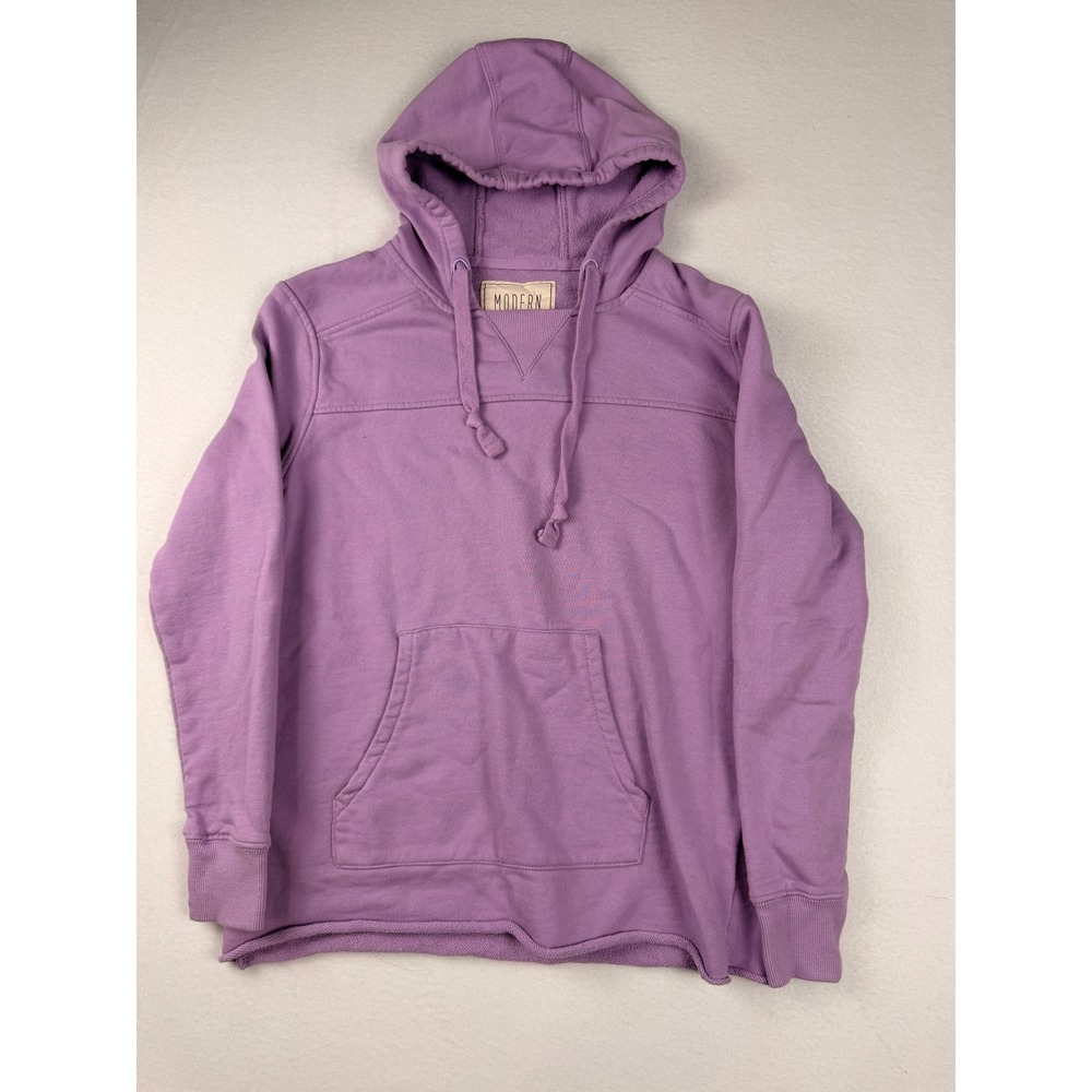 Modern Canvas Womens Purple 100% Cotton French Terry Pullover Hoodie Medium